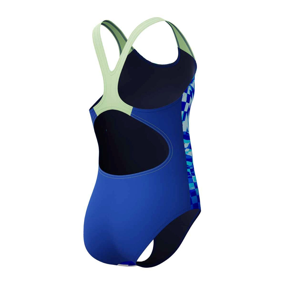 Speedo Girls Digital Placement Splashback Swimsuit - Deep Sapphire/Pale Clover | Allens Of Kingsbury
