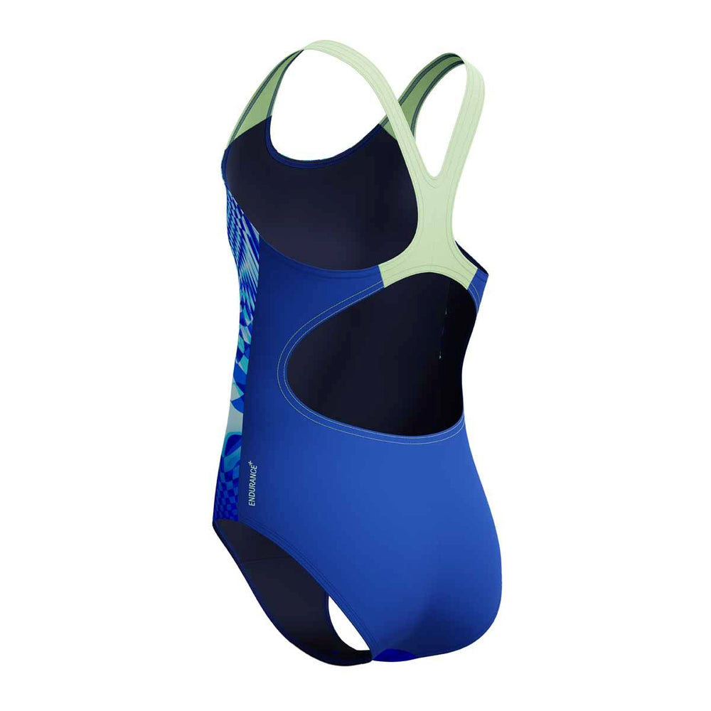 Speedo Girls Digital Placement Splashback Swimsuit - Deep Sapphire/Pale Clover | Allens Of Kingsbury