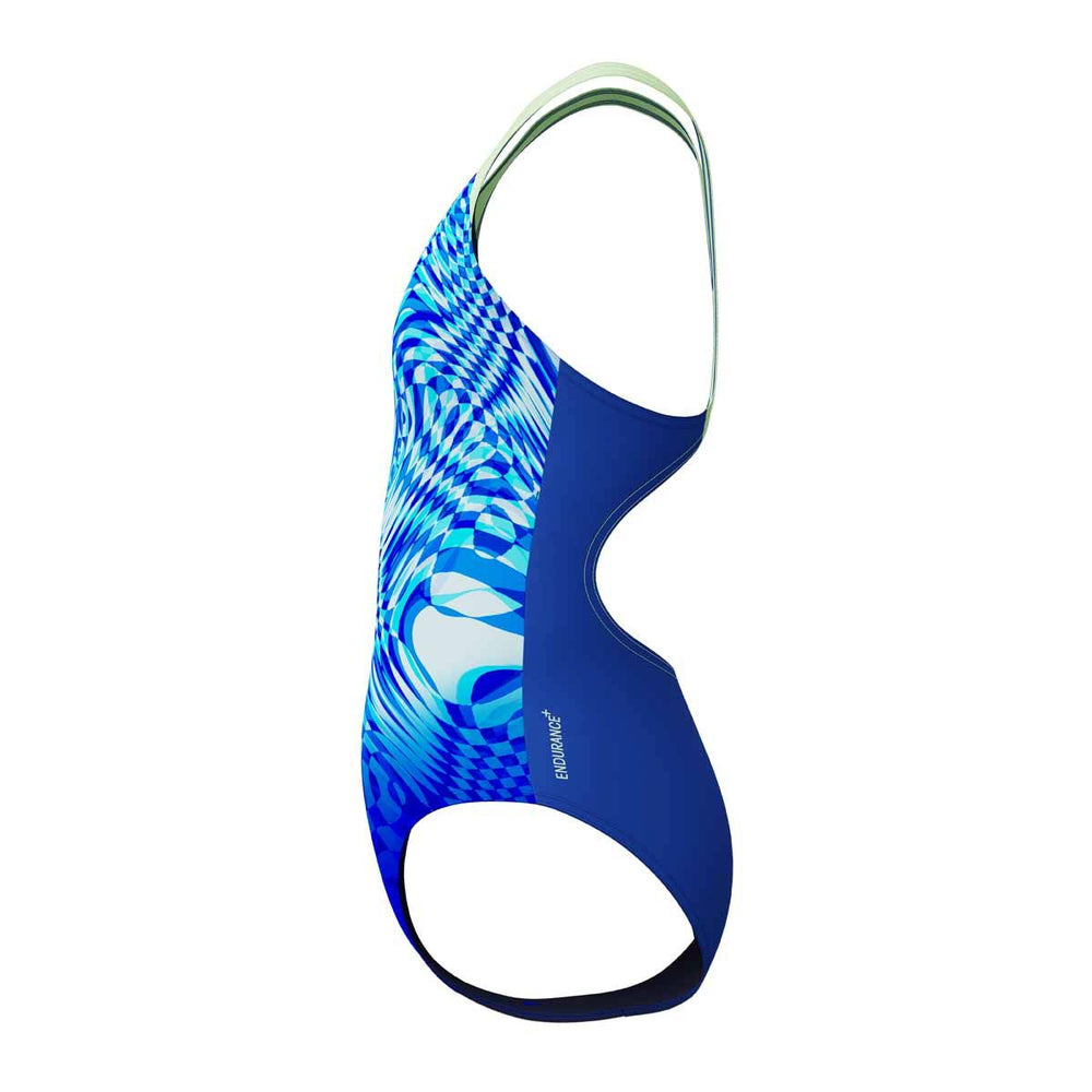 Speedo Girls Digital Placement Splashback Swimsuit - Deep Sapphire/Pale Clover | Allens Of Kingsbury
