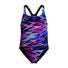 Speedo Girls HyperBoom Print Medalist Swimsuit - Anthracite