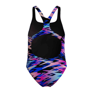Speedo Girls HyperBoom Print Medalist Swimsuit - Anthracite | Allens Of Kingsbury