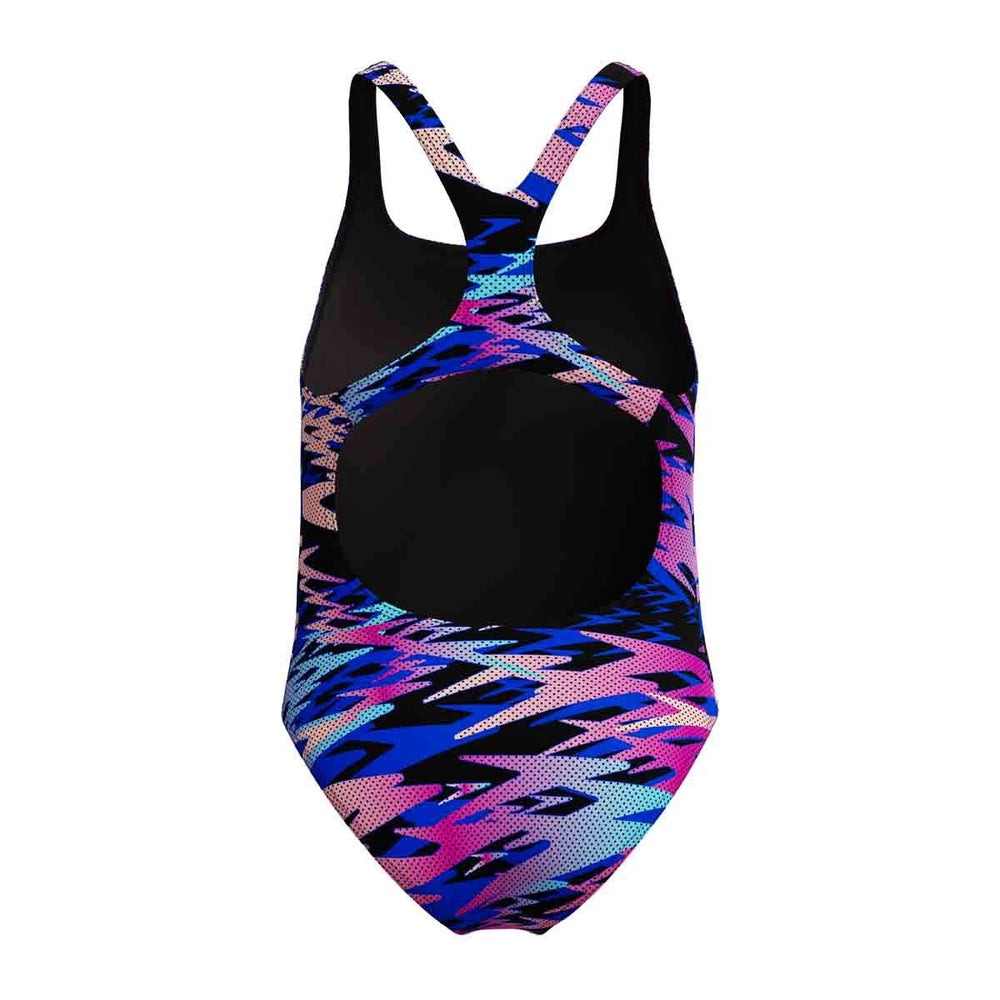 Speedo Girls HyperBoom Print Medalist Swimsuit - Anthracite | Allens Of Kingsbury
