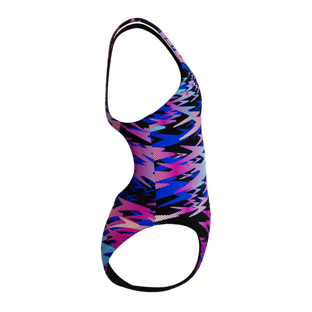 Speedo Girls HyperBoom Print Medalist Swimsuit - Anthracite | Allens Of Kingsbury