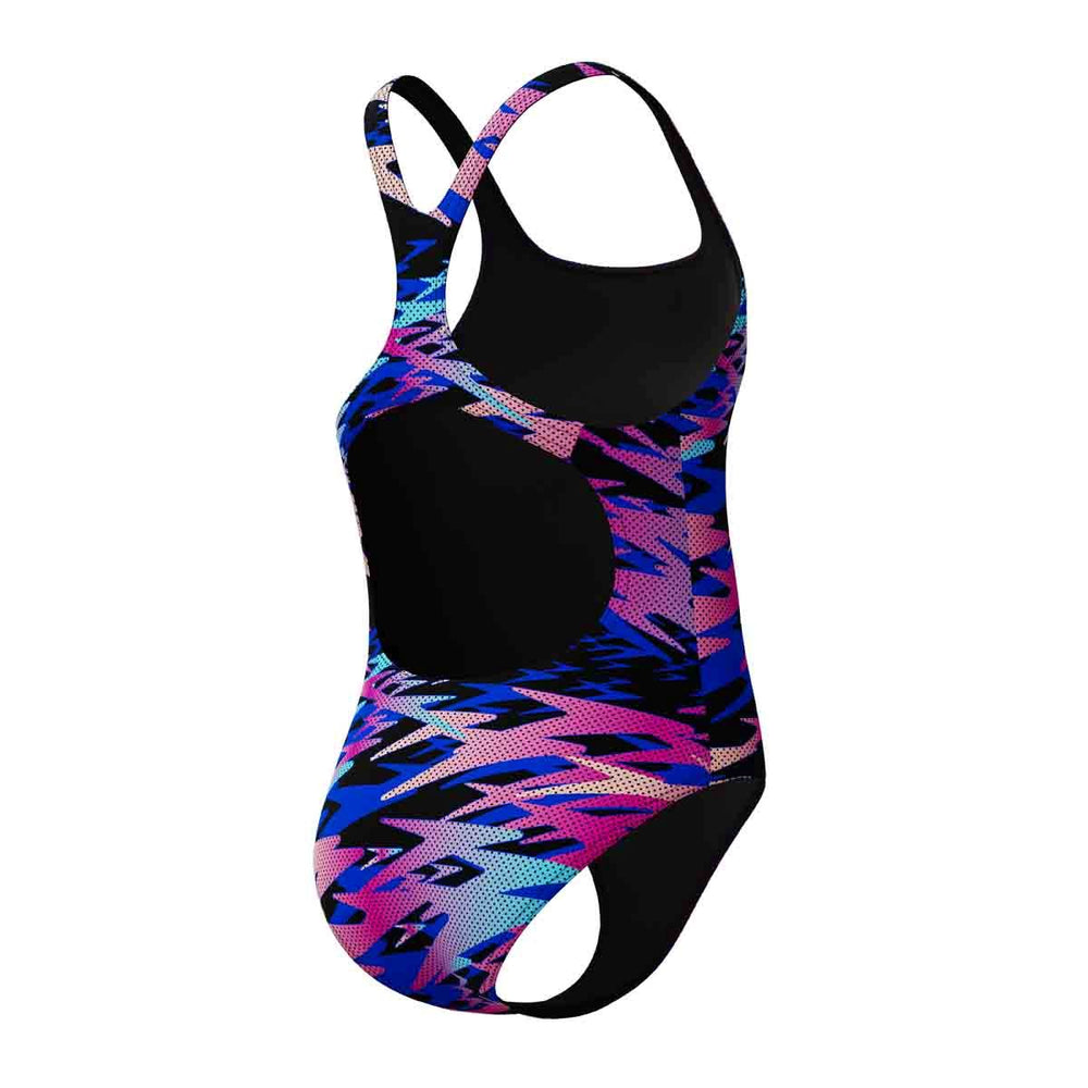 Speedo Girls HyperBoom Print Medalist Swimsuit - Anthracite | Allens Of Kingsbury