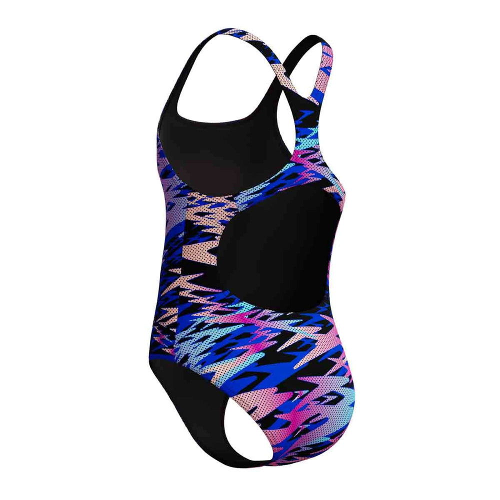 Speedo Girls HyperBoom Print Medalist Swimsuit - Anthracite | Allens Of Kingsbury