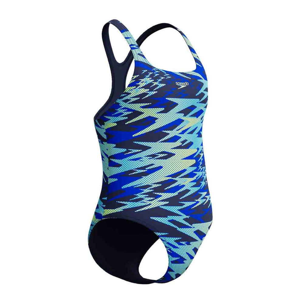 Speedo Girls HyperBoom Print Medalist Swimsuit - Peacoat | Allens Of Kingsbury