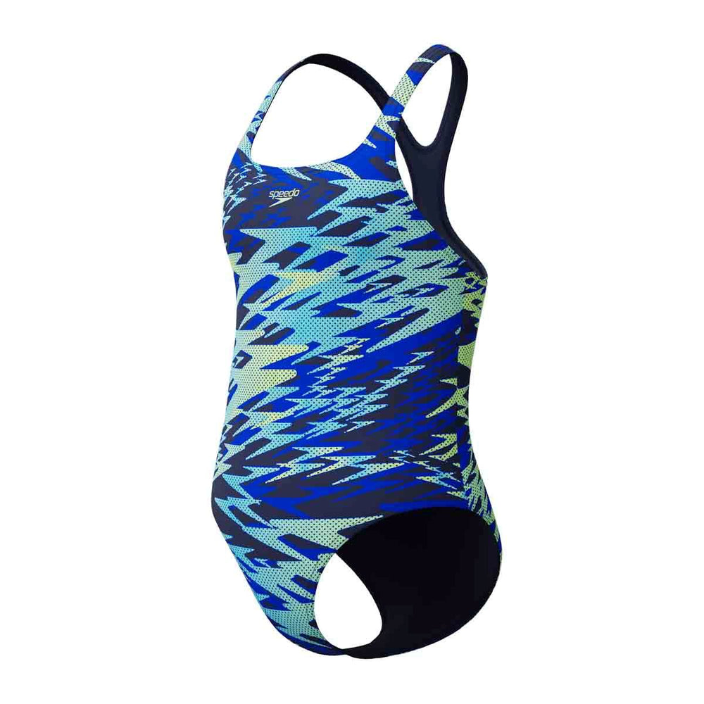 Speedo Girls HyperBoom Print Medalist Swimsuit - Peacoat | Allens Of Kingsbury