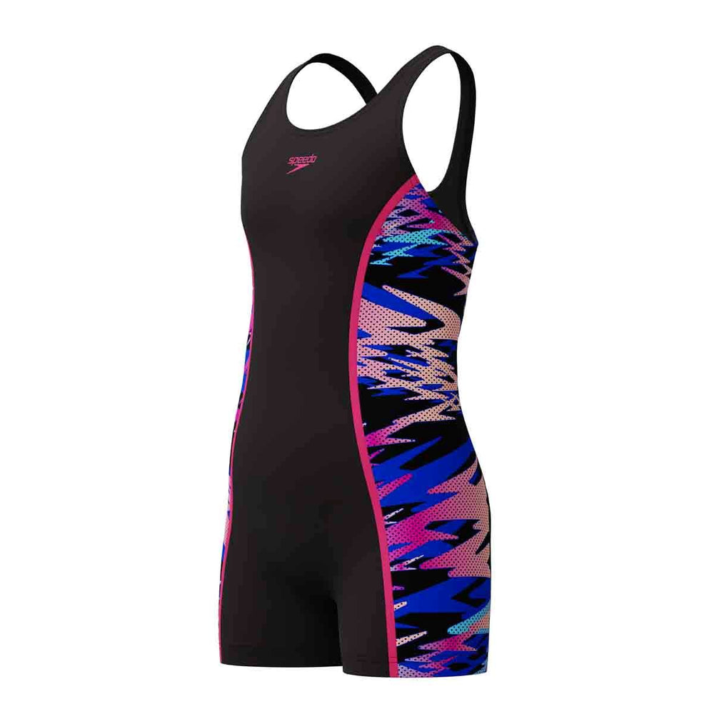 Speedo Girls HyperBoom Splice Muscleback Legsuit - Anthracite/Margarita Pink | Allens Of Kingsbury
