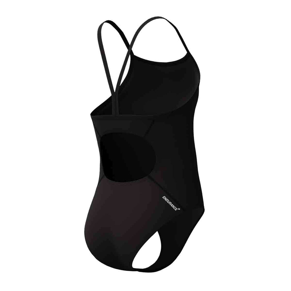 Speedo Girls Endurance+ Logo Thinstrap Swimsuit - Anthracite | Allens Of Kingsbury