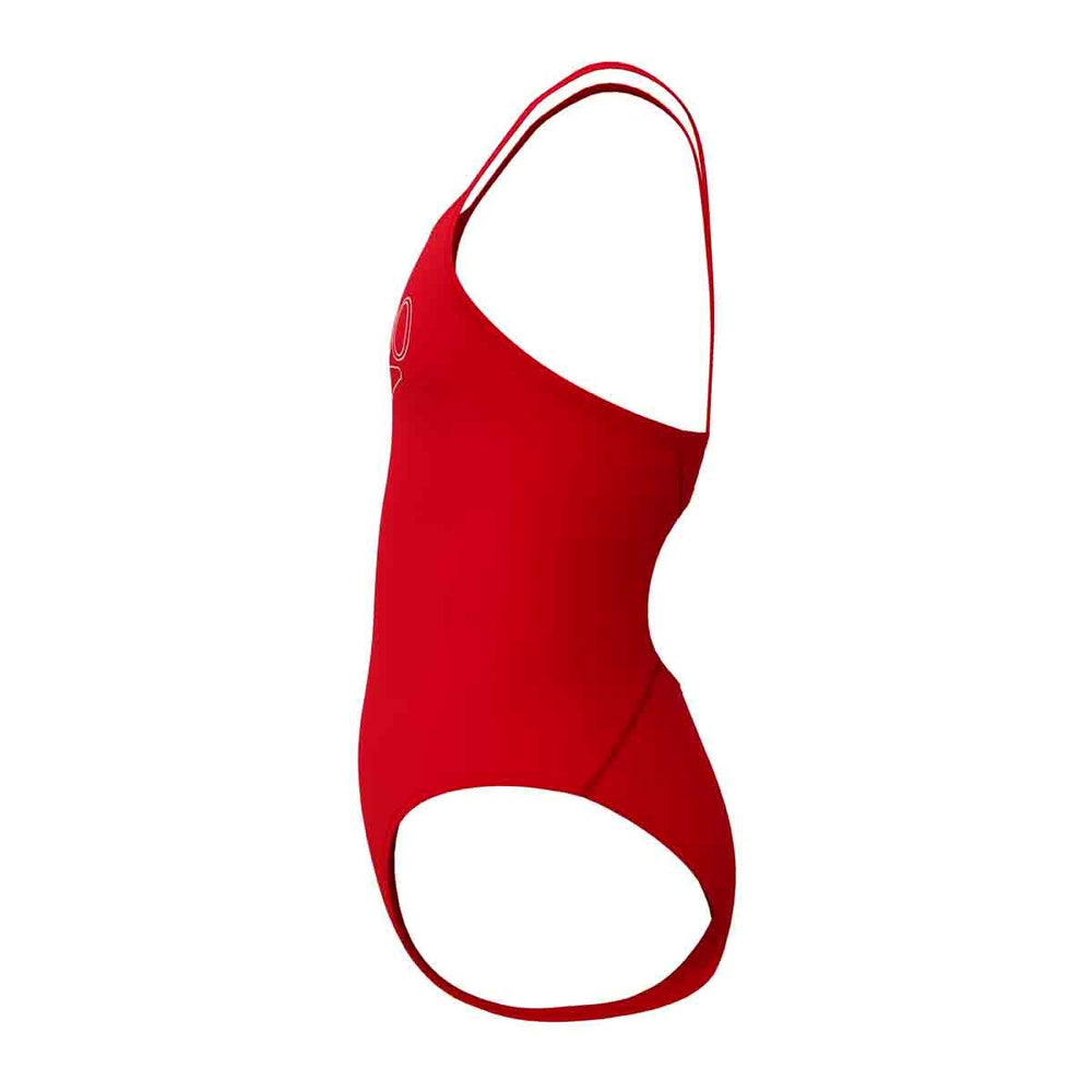 Speedo Girls Endurance+ Logo Thinstrap Swimsuit - High Risk Red | Allens Of Kingsbury