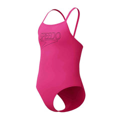 Speedo Girls Endurance+ Logo Thinstrap Swimsuit - Margarita Pink | Allens Of Kingsbury