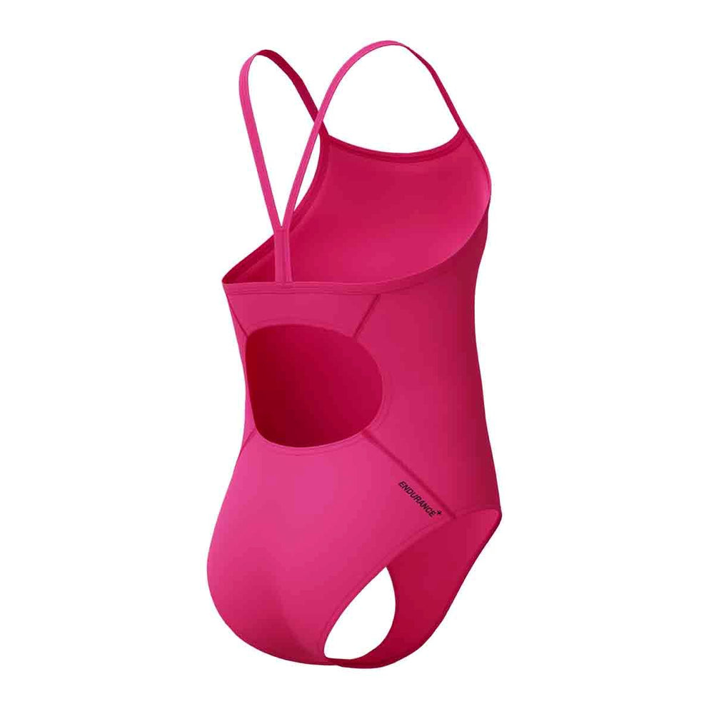 Speedo Girls Endurance+ Logo Thinstrap Swimsuit - Margarita Pink | Allens Of Kingsbury