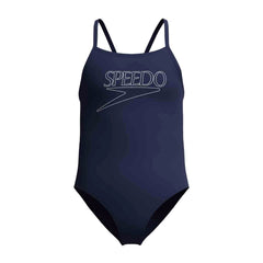 Speedo Girls Endurance+ Logo Thinstrap Swimsuit - Peacoat | Allens Of Kingsbury