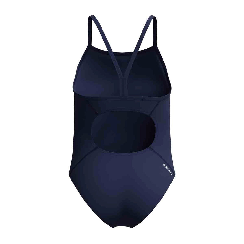 Speedo Girls Endurance+ Logo Thinstrap Swimsuit - Peacoat | Allens Of Kingsbury