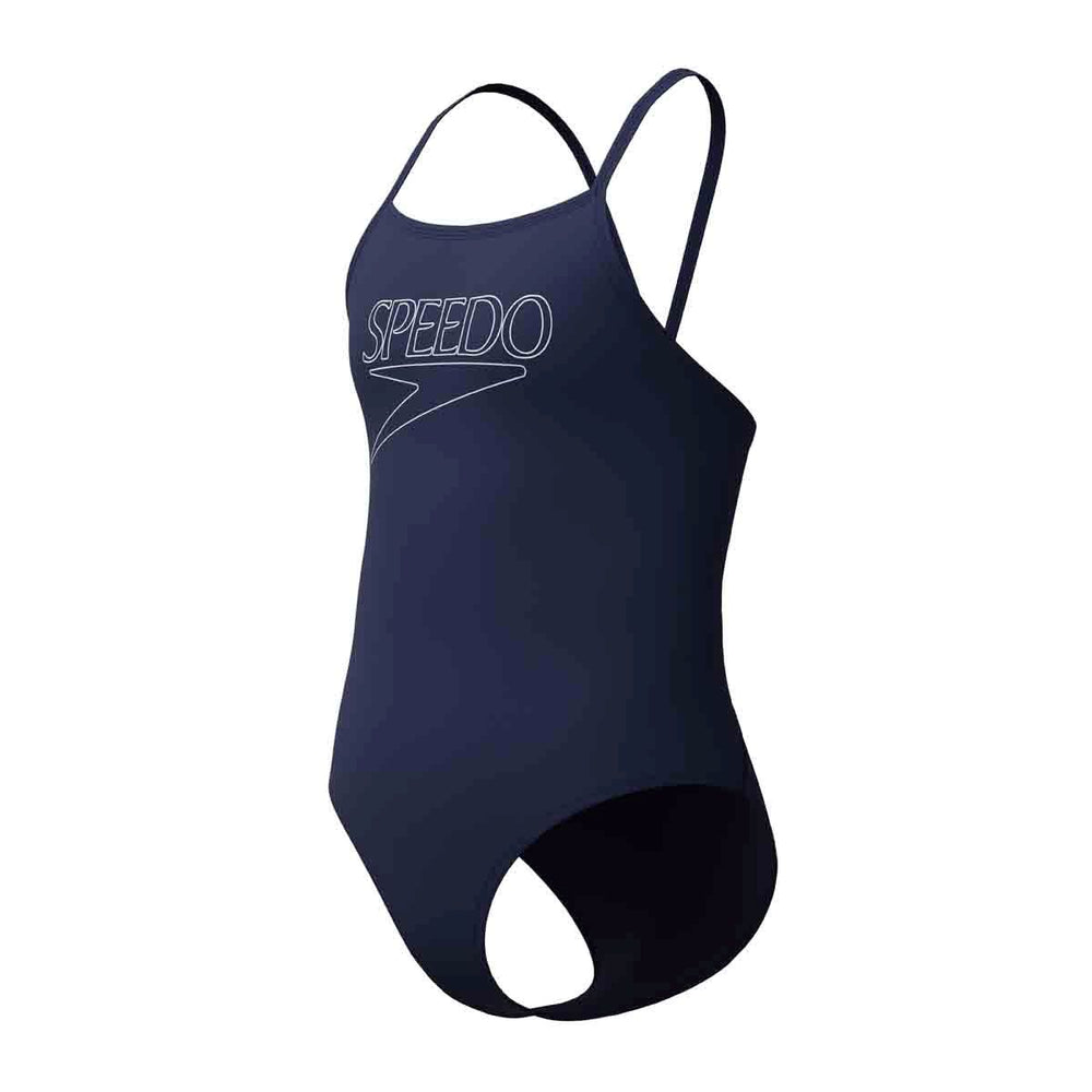 Speedo Girls Endurance+ Logo Thinstrap Swimsuit - Peacoat | Allens Of Kingsbury