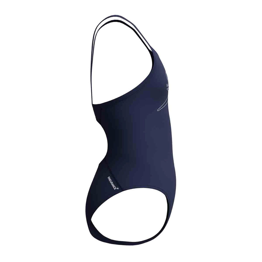 Speedo Girls Endurance+ Logo Thinstrap Swimsuit - Peacoat | Allens Of Kingsbury