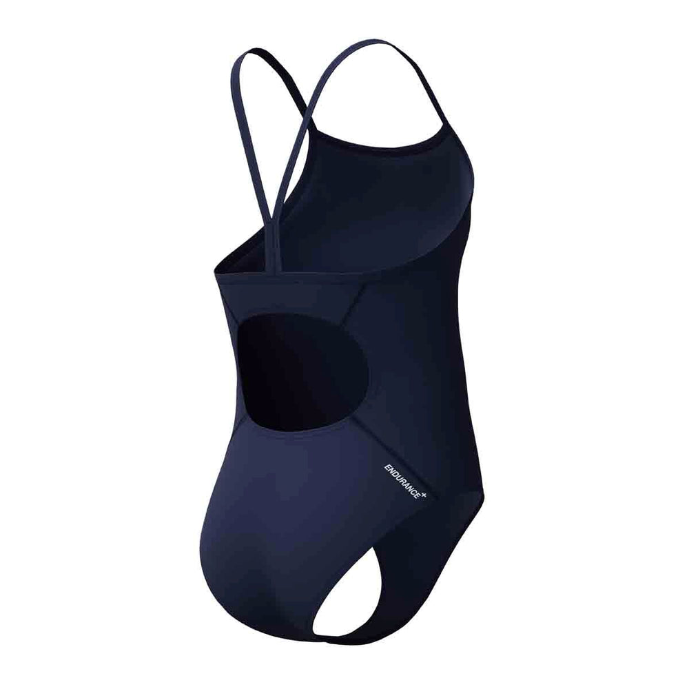 Speedo Girls Endurance+ Logo Thinstrap Swimsuit - Peacoat | Allens Of Kingsbury