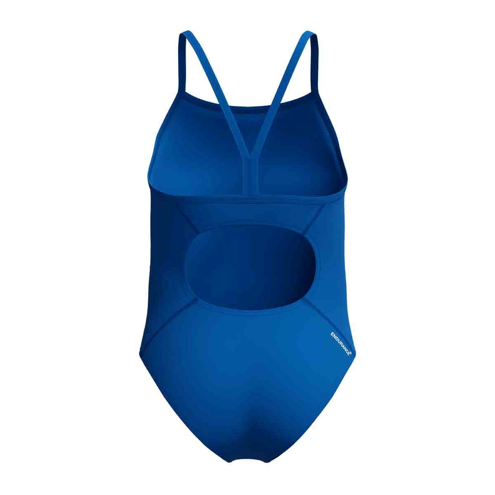 Speedo Girls Endurance+ Logo Thinstrap Swimsuit - Turkish Sea | Allens Of Kingsbury