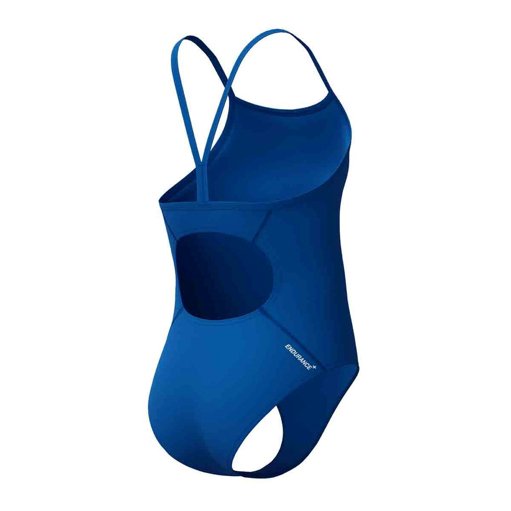Speedo Girls Endurance+ Logo Thinstrap Swimsuit - Turkish Sea | Allens Of Kingsbury