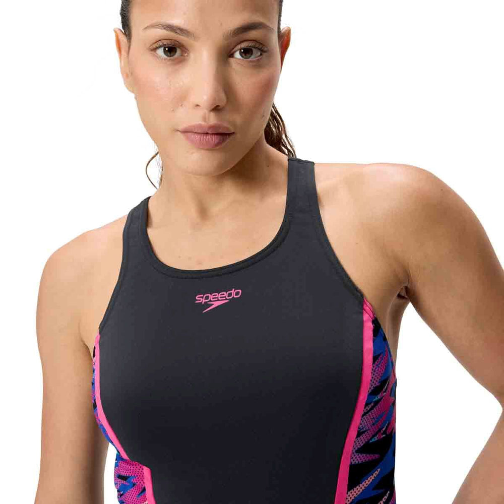 Speedo Womens HyperBoom Splice Tankini - Anthracite/Margarita Pink - Allens Swimwear