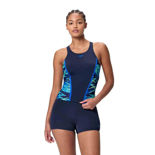 Speedo Womens HyperBoom Splice Tankini - Peacoat/Pale Clover - Allens Swimwear 1200