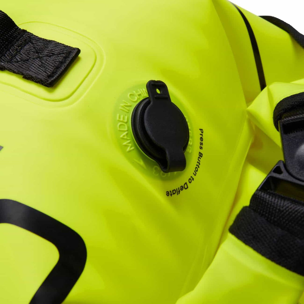 Speedo OW Tow Float with Dry Bag in yellow and black, designed for swim safety and visibility during water activities.