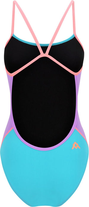 Amanzi Girls Splendour Proback One Piece Swimsuit - Purple/Blue