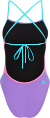 Amanzi Girls Sugar Plum Tie Back One Piece Swimsuit - Pink/Purple