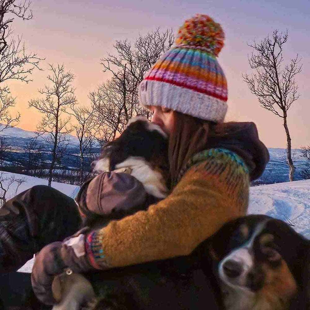 Swimzi Aurora Rib Knit Super Bobble Hat - Multi | Allens Of Kingsbury