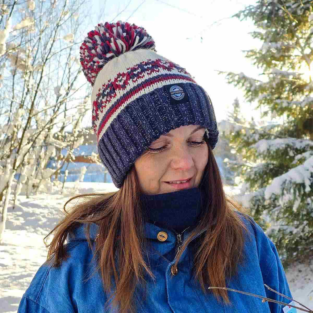 Swimzi Geyser Fairisle Knit Super Bobble Hat - Multi | Allens Of Kingsbury