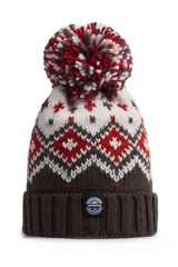 Swimzi Graphite Red Tyrol Nordic Knit Reflective Super Bobble Hat - Multi | Allens Of Kingsbury