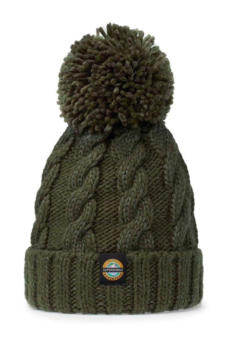 Swimzi Greenland Cable Super Bobble Hat - Green | Allens Of Kingsbury