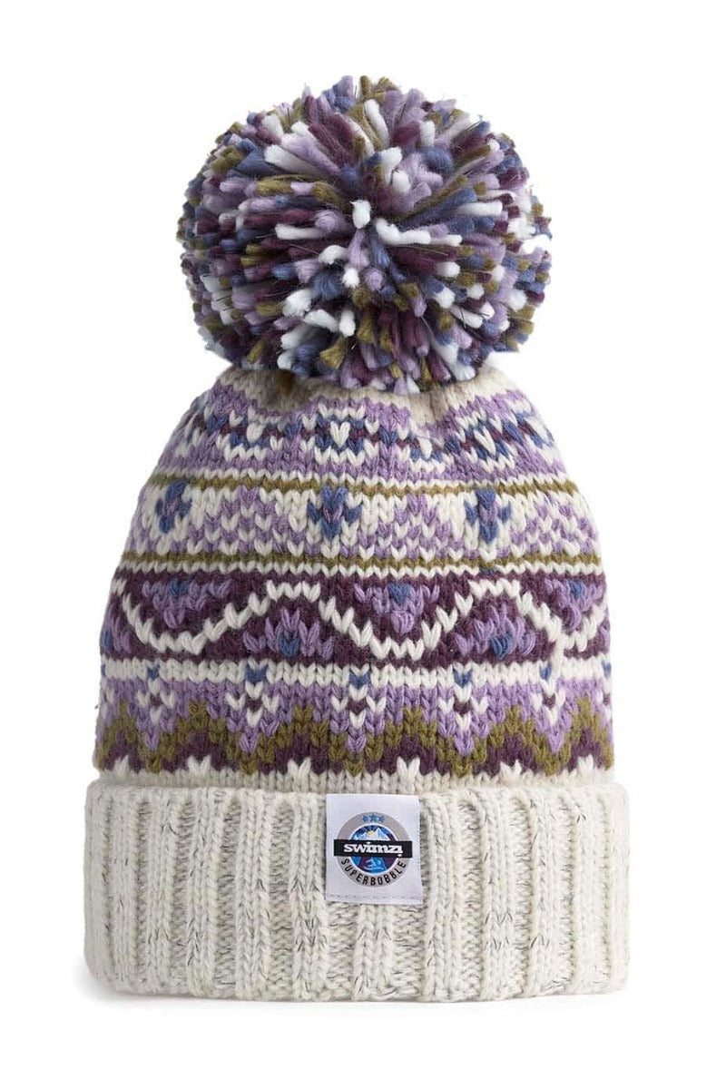 Swimzi Heather Fairisle Knit Reflective Super Bobble Hat - Multi | Allens Of Kingsbury