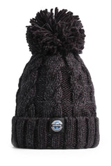 Swimzi Jet Black Cable Knit Super Bobble Hat - Black | Allens Of Kingsbury