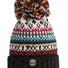 Swimzi Jet Black Traditional Nordic Knit Super Bobble Hat - Multi