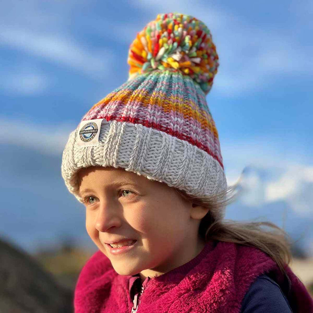 Swimzi Kids Aurora Rib Knit Super Bobble Hat - Multi | Allens Of Kingsbury