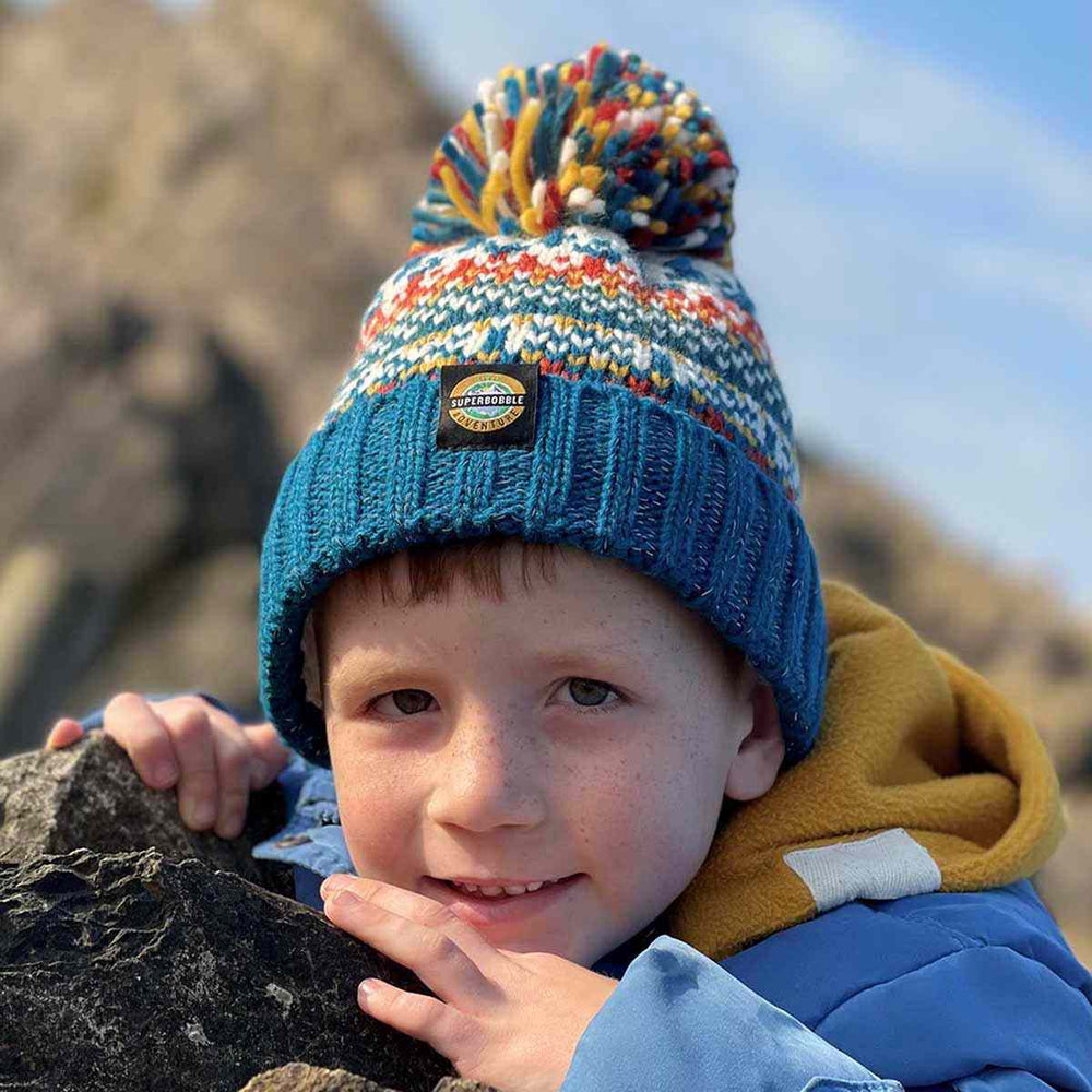 Swimzi Kids Fjord Nordic Knit Super Bobble Hat - Multi | Allens Of Kingsbury