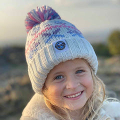 Swimzi Kids Pastel Ice Crystal Nordic Knit Super Bobble Hat - Multi | Allens Of Kingsbury