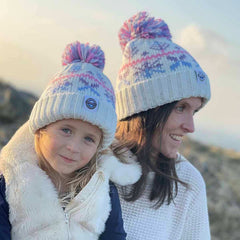 Swimzi Kids Pastel Ice Crystal Nordic Knit Super Bobble Hat - Multi | Allens Of Kingsbury