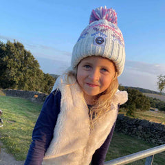 Swimzi Kids Pastel Ice Crystal Nordic Knit Super Bobble Hat - Multi | Allens Of Kingsbury