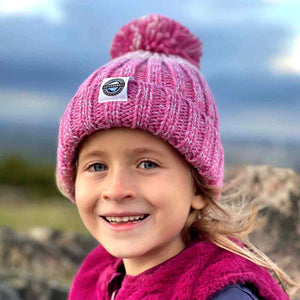 Swimzi Kids Rose Pink Gradient Rib Knit Super Bobble Hat - Multi | Allens Of Kingsbury