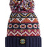 Swimzi Midnight Blue Traditional Fairisle Knit Super Bobble Hat - Multi