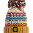 Swimzi Mustard Traditional Nordic Knit Super Bobble Hat - Multi