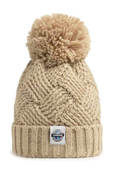 Swimzi Oatmeal Patchwork Reflective Super Bobble Hat - Brown | Allens Of Kingsbury