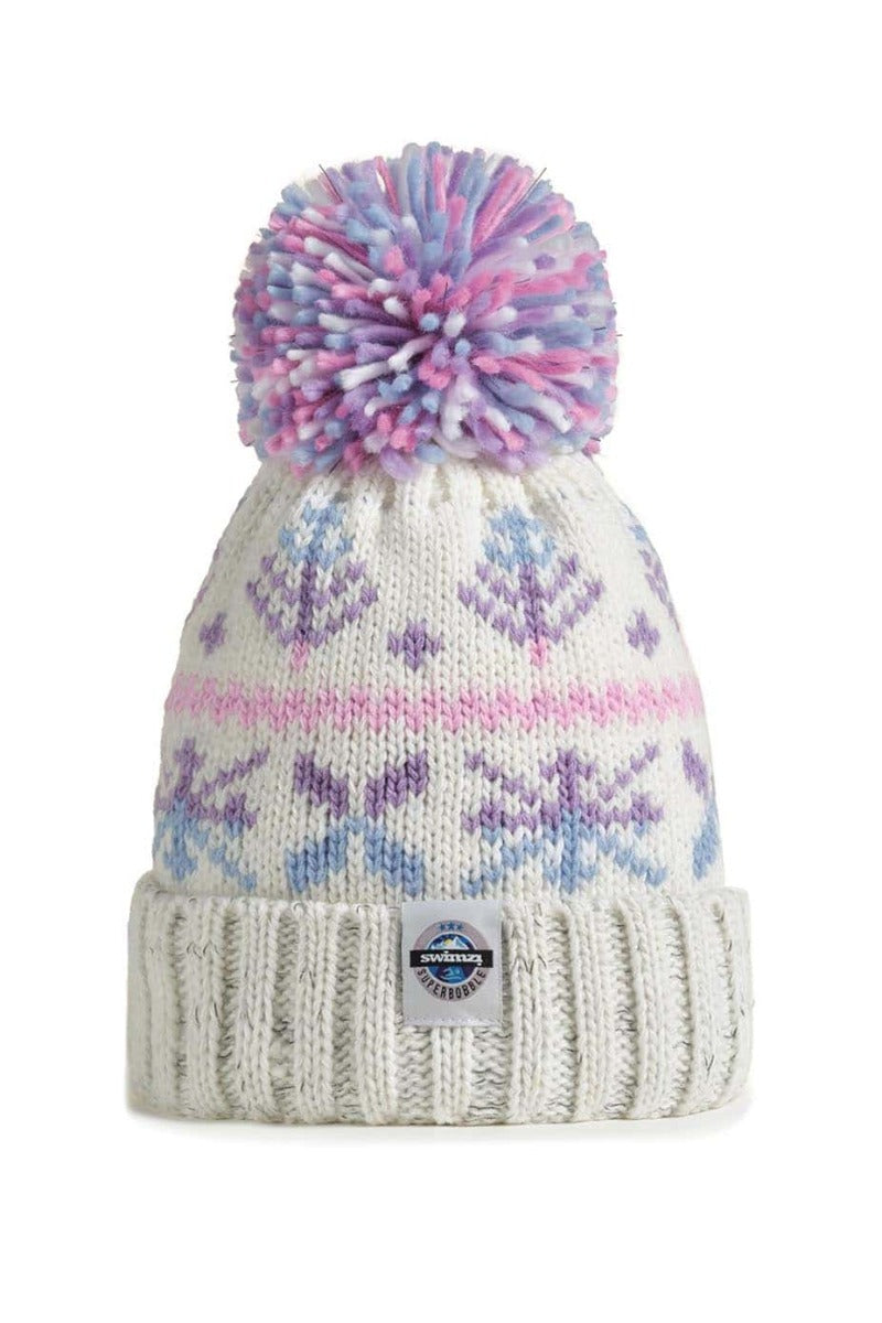 Swimzi Pastel Ice Crystal Nordic Knit Super Bobble Hat - Multi | Allens Of Kingsbury