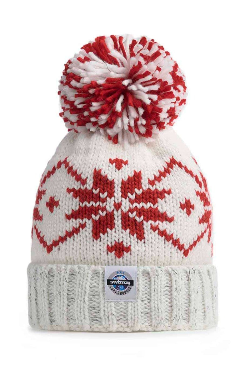 Swimzi Ruby Flora Nordic Reflective Super Bobble Hat - White | Allens Of Kingsbury