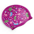 Swimzi Christmas Flamingos Raspberry Swim Cap - Raspberry