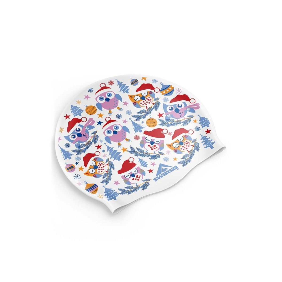 Swimzi Christmas Owls Swim Cap - White | Allens Of Kingsbury