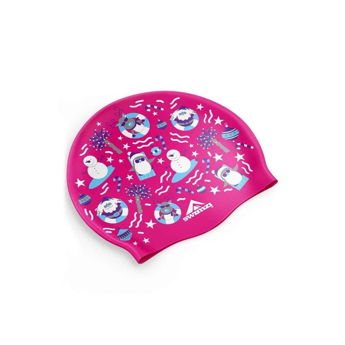 Swimzi Christmas Pink Pool Party Swim Cap - Pink | Allens Of Kingsbury