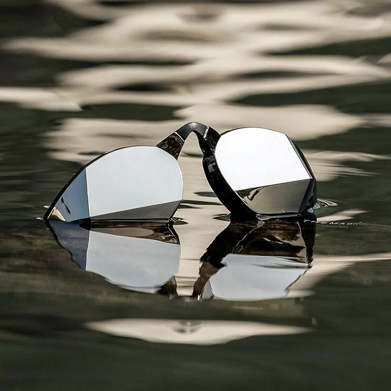 TheMagic5 Black Magic Mirror Silver goggles with black and silver mirror lenses, custom-fit design, for enhanced eye protection.